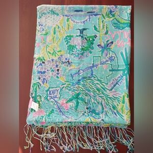 Lilly Pulitzer "Lilly Loves Dallas" Murfee Scarf HTF!